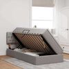 vidaXL Lova su daiktų laikymo vieta ir LED Taupe 90 x 190 cm audinys