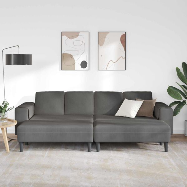 vidaXL Sofa Tamsiai pilka 250 x 188 x 76 cm Kordūrinis audinys