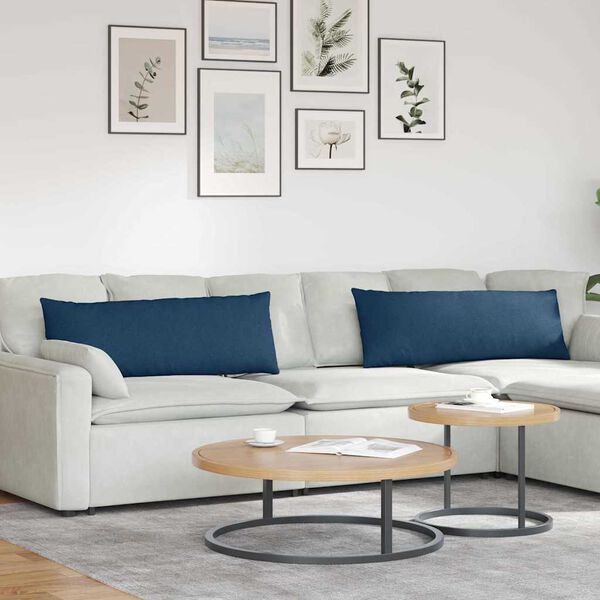 vidaXL Sofa Pagalvės 2 pcs Mėlyna 120 x 40 cm audinys