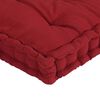 vidaXL Grindų/paletės pagalvėlės, 4vnt., tamsiai raudonos, medvilnė