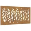 vidaXL Sodo sienos dekoracija, 105x55cm, corten plienas, lapų dizaino
