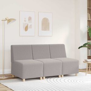 vidaXL Modulinė sofa be porankių, &scaron;viesiai pilka, 55 cm, garbanotas, vilnonį audinį imituojantis audinys