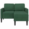 vidaXL dvivietė sofa su gultu L formos tamsiai žalia 125 cm linas