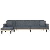 vidaXL L formos sofa-lova, tamsiai pilka, 271x140x70cm, aksomas