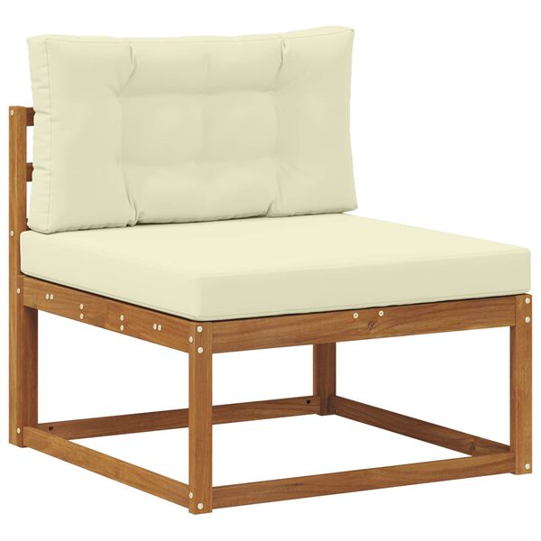 vidaXL Lauko sofos komplektas su pagalve 5 pcs Natūralus ir grietinėlė