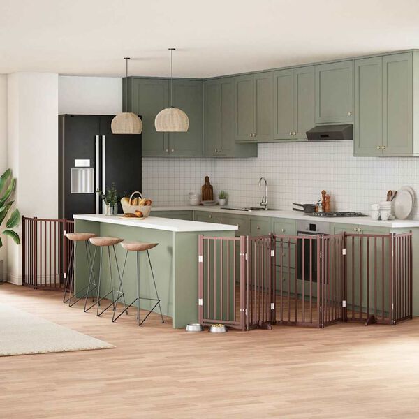 vidaXL Varteliai &scaron;unims su durimis, 9 segmentai, rudi, 450cm, tuopa