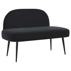 vidaXL Aptrauktas suolelis su atlo&scaron;u Juoda 110 x 60 x 76 cm Aksomas