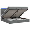 vidaXL Otmana lova su matracsu ir LED Tamsiai pilka 200 x 200 cm