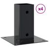 vidaXL Stulpų pagrindai kvadratiniai, 4vnt., antracito sp., 61x61mm