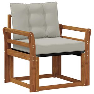 vidaXL Lauko sofa Kietos akacijos mediena Natūrali ir &scaron;viesiai pilka