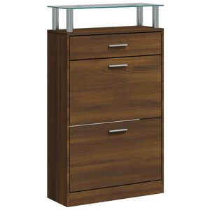 vidaXL Spintelė batams, ruda ąžuolo, 63x24x104cm, apdirbta mediena