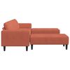 vidaXL Sofa Raudona oranžinė 250 x 188 x 76 cm Kordūrinis audinys