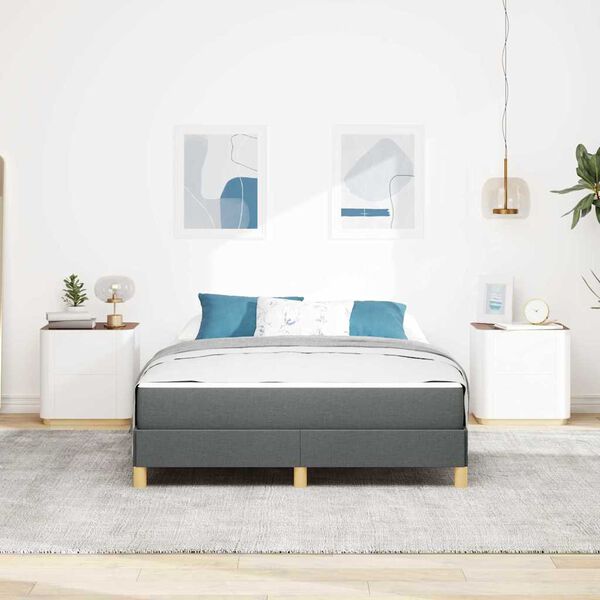 vidaXL Kiemas lova su čiužiniu Tamsiai pilka 140 x 190 cm audinys