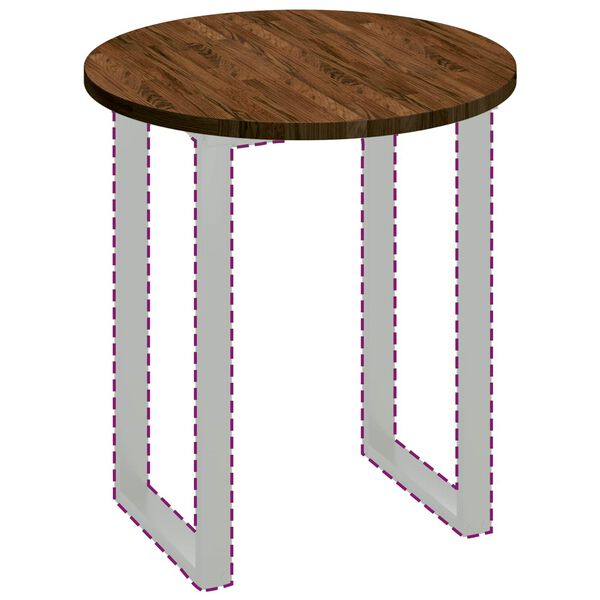 vidaXL Stalo vir&scaron;us Tamsiai rudas &Oslash; 70 x 2,5 cm Kietas ąžuolo medis