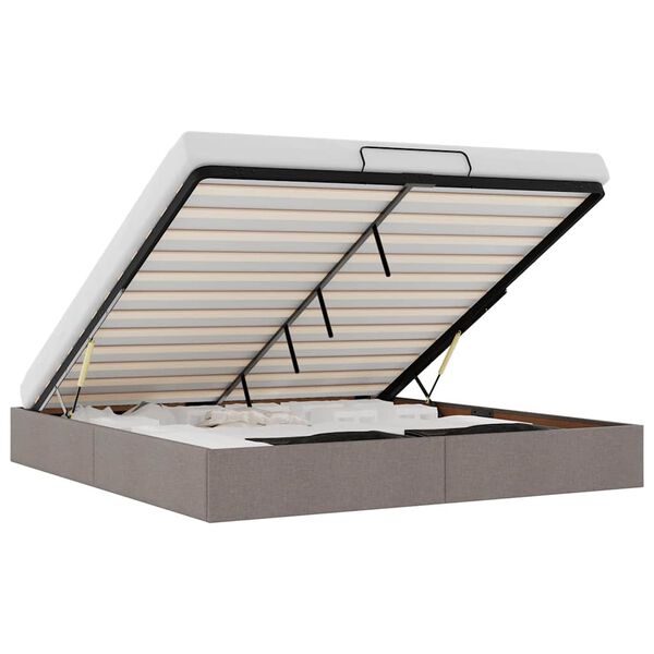 vidaXL Osmanų lovos rėmas be čiužinio Taupe 180x200 cm audinys