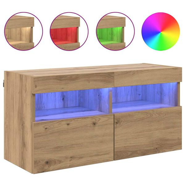 vidaXL TV sieninė spintelė Amatininkų ąžuolas 80 x 30 x 40 cm