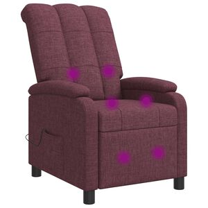 vidaXL Masažinis atlo&scaron;iamasis krėslas Violetinė Audinys