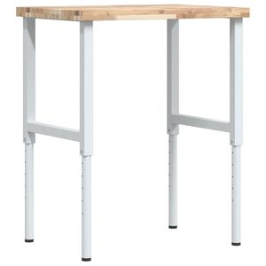 vidaXL Darbastalis, 80x60x(73-99,5)cm, akacija, stačiakampis