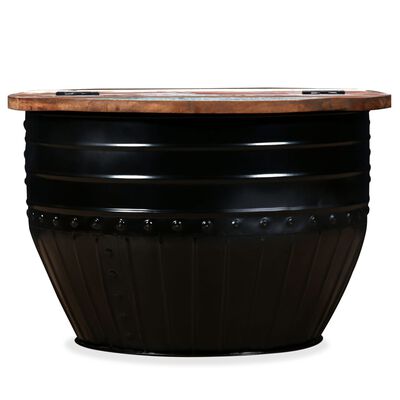 vidaXL Kavos staliukas, perdirbta mediena, statinės forma, juodas