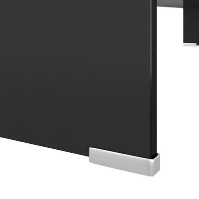 vidaXL TV stovas/monitoriaus pakyla, juodas stiklas, 100x30x13 cm