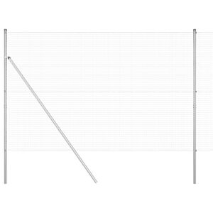 vidaXL Suvirintas vielos tvora žemės tvirtinimas 25 x 1,5 m Sidabrinė