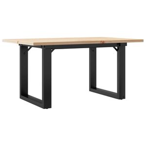 vidaXL Kavos staliukas, 80x50x40cm, pu&scaron;is ir plieninis, O formos rėmas