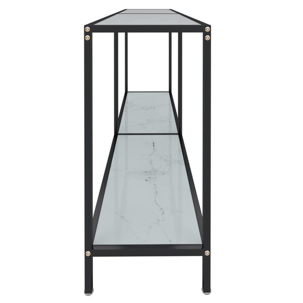 vidaXL Konsolinis staliukas, baltas, 160x35x75,5cm, grūdintas stiklas