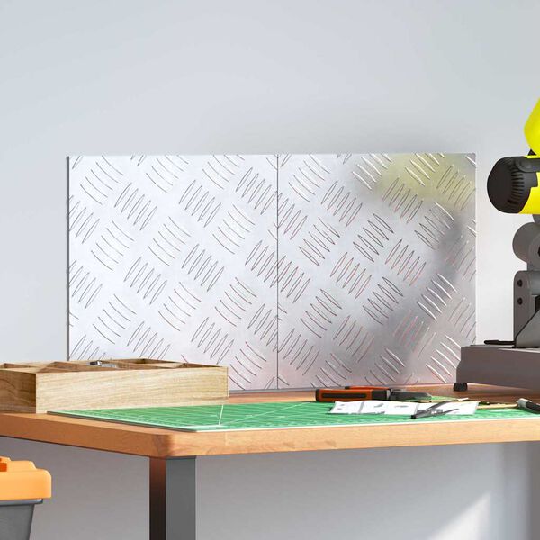 vidaXL Laiptų danga Kvadrato 2 pcs Sidabro 30 x 30 cm Aliuminis