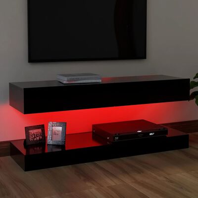 vidaXL Televizoriaus spintelė su LED apšvietimu, juoda, 120x35cm