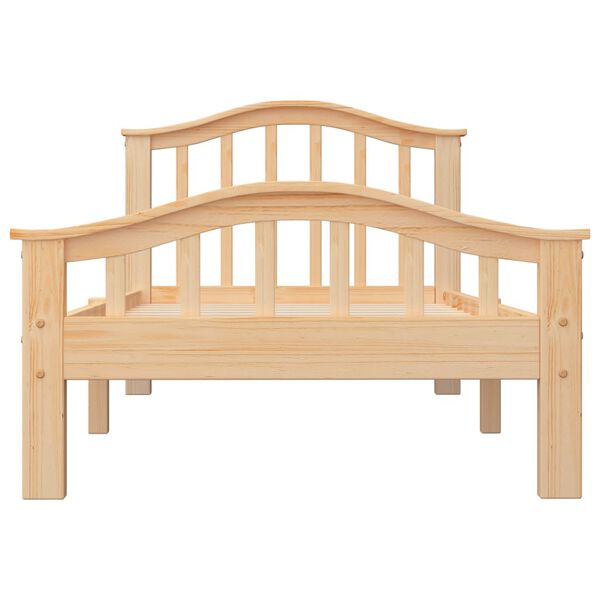 vidaXL Lovos rėmas su 2 stalčiais, 90x200cm, pušies medienos masyvas