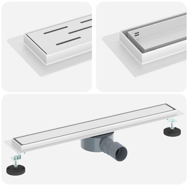 vidaXL Du&scaron;o nuotekų 2-in-1 su 360&deg; sifonu Sidabro 60 cm