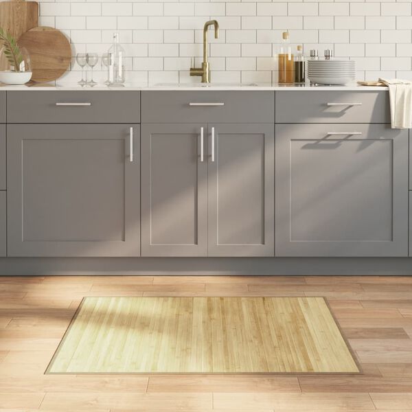 vidaXL Kilimas, šviesus natūralus, 70x100cm, bambukas, stačiakampis