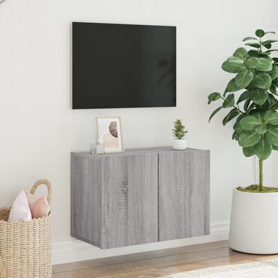 vidaXL Prie sienos montuojama TV spintelė, pilka ąžuolo, 60x30x41cm