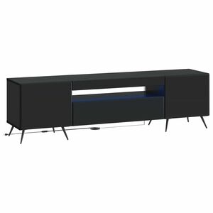 vidaXL LED televizoriaus spintelė Juoda Apdirbta mediena