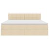 vidaXL Lova su daiktų laikymo vieta ir čiužiniu Kremas 180 x 200 cm