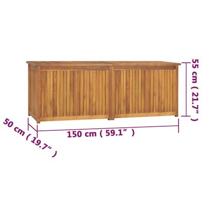 vidaXL Sodo dėžė, 150x50x55cm, tikmedžio medienos masyvas