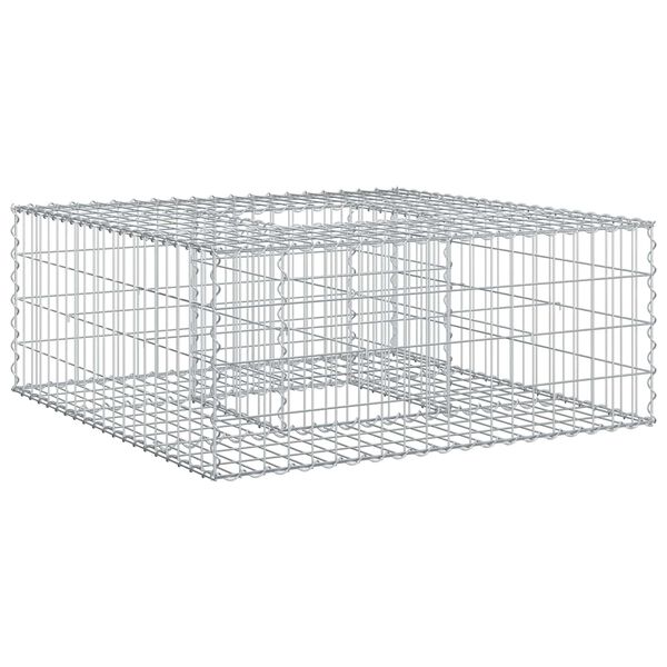 vidaXL Gabioninė pakelta lova Sidabro 100 x 100 x 40 cm