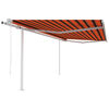 vidaXL Automatiniu būdu i&scaron;traukiama markizė, oranžinė ir ruda, 4x3,5m