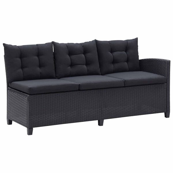 vidaXL Lauko baldų rinkiniai Juoda poliratanas