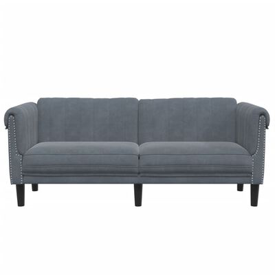 vidaXL Dvivietė sofa, tamsiai pilkos spalvos, aksomas