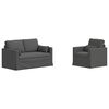 vidaXL Sofos komplektas 2 pcs Tamsiai pilka 139 x 78 x 80 cm audinys