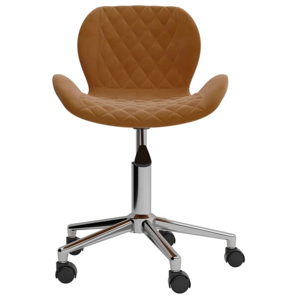 vidaXL Pasukamos valgomojo kėdės, 4vnt., rudos spalvos, aksomas