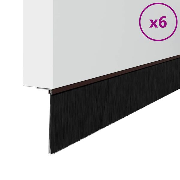 vidaXL Sukabinamų durų &scaron;epetėlių sandarikliai 6 pcs Ruda 100 cm