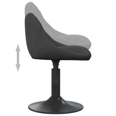vidaXL Pasukamos valgomojo kėdės, 4vnt., juodos spalvos, aksomas