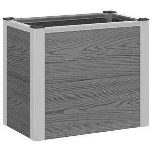 vidaXL Paauk&scaron;tinta sodo lova Pilka 50 x 30 x 22 cm WPC ir aliuminis