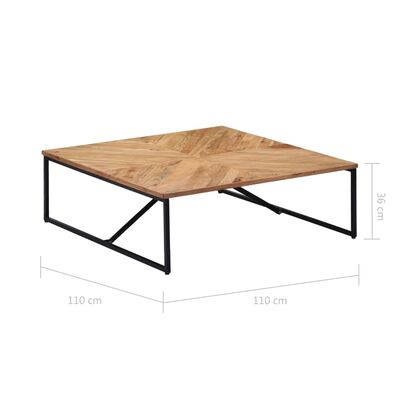 vidaXL Kavos staliukas, 110x110x36cm, akacijos med. masyvas