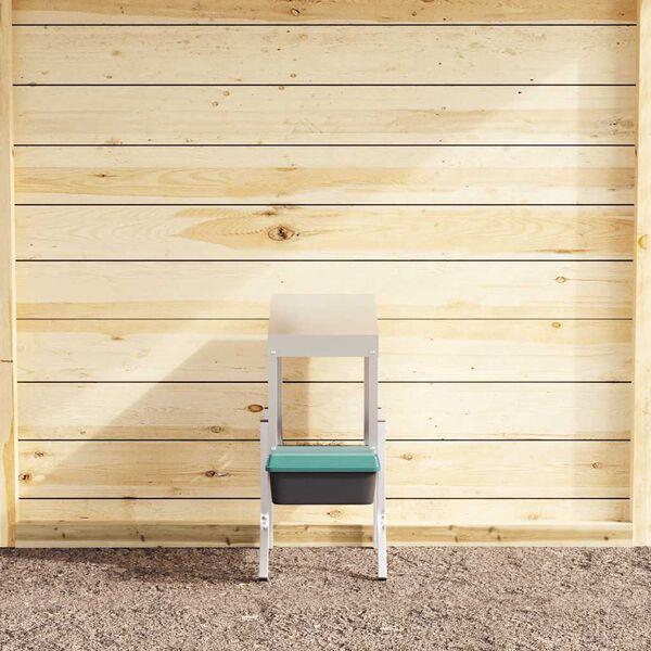 vidaXL Viščių lizdas, 2 skyriai, su kojelėmis, cinkuotas plienas