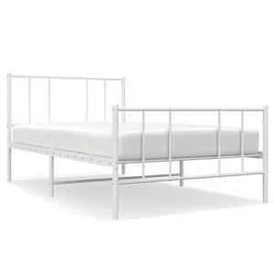 vidaXL Lovos rėmas su galvūgaliu/kojūgaliu, baltas, 75x190cm, metalas