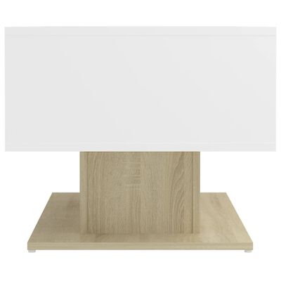 vidaXL Kavos staliukas, baltos ir ąžuolo spalvos, 103,5x50x44,5cm, MDP