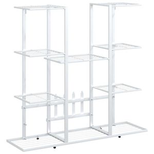 vidaXL Gėlių stovas, baltos spalvos, 94,5x25x89cm, geležis